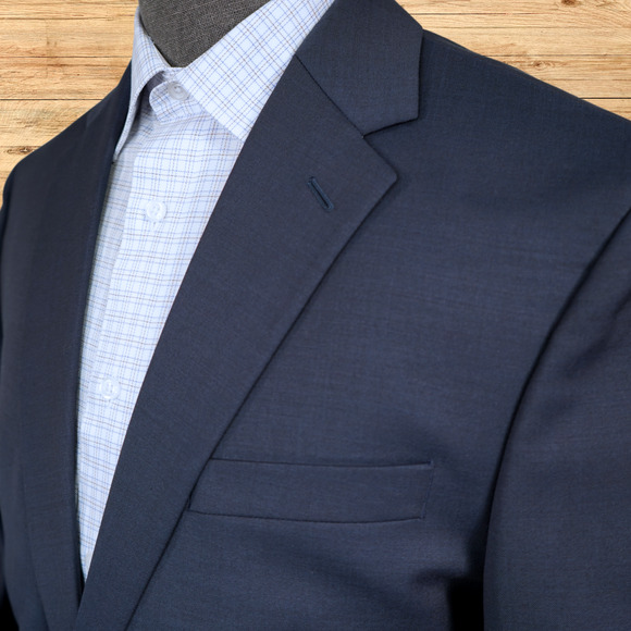 Jos A Bank Traveler Blazer Mens 43L Navy Travel Tech Slim Stretch Wool Blend - Picture 3 of 8